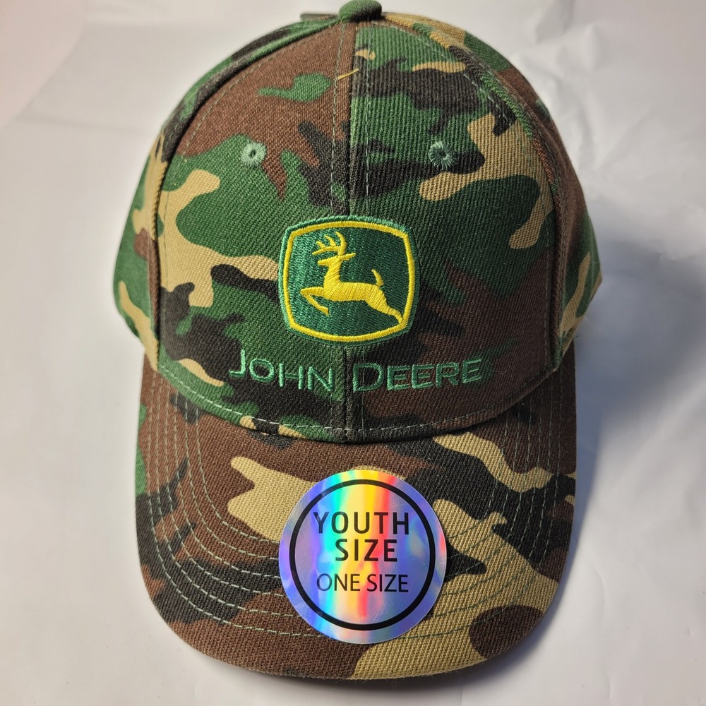 John Deere Baseball Hat Youth Camo Embroidered Logo JSB241HA07002
